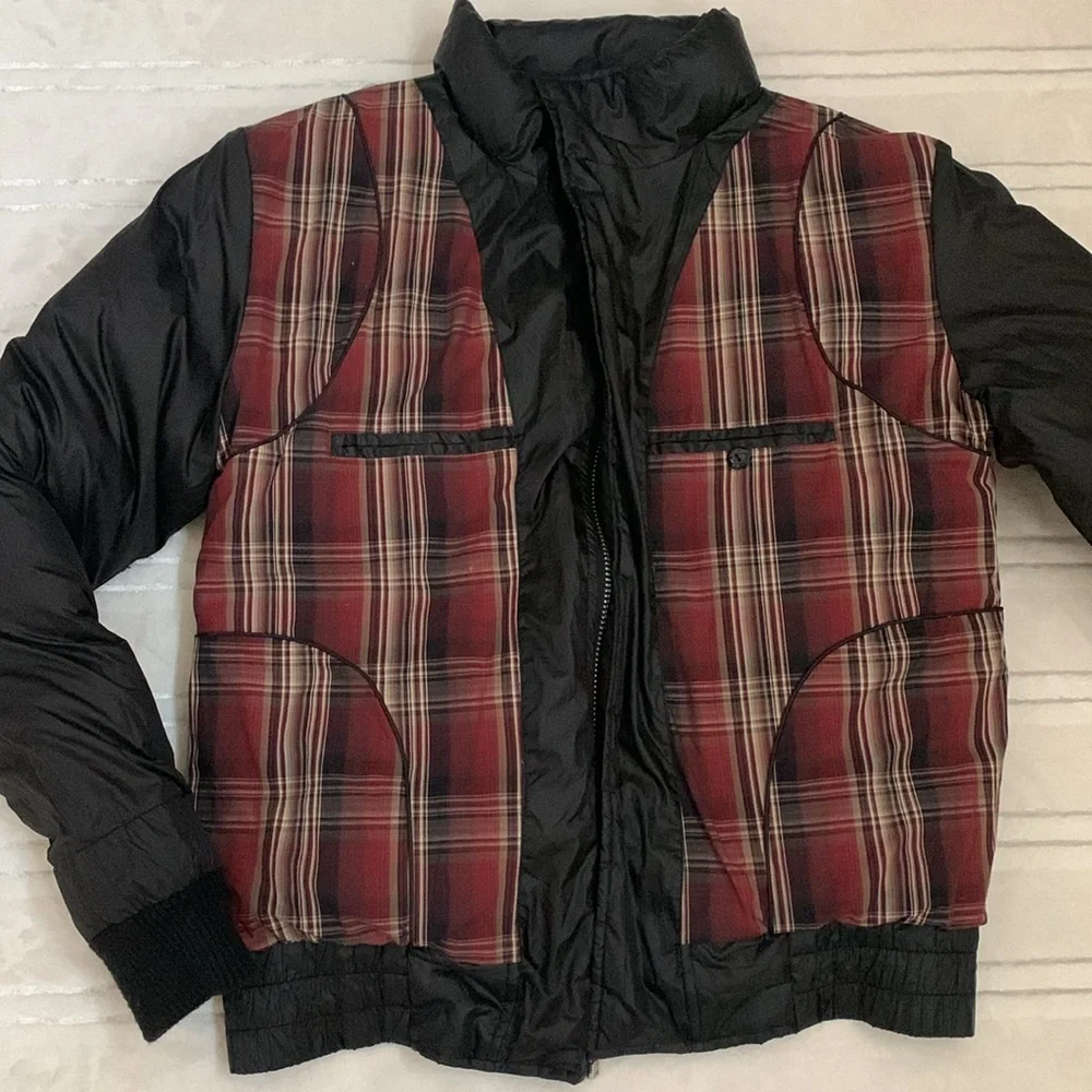 Faith Connexion Designer Down Feather Black Puffer Bomber Jacket